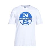 Knapperig Wit Logo Katoenen T-Shirt North Sails , White , Heren