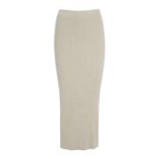 Geribbelde Ivory Rok Saku Model Bitte Kai Rand , Beige , Dames