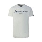 Grijs Katoen Logo T-Shirt Aquascutum , Gray , Heren