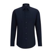 Blauw Slim Fit Kent Kraag Overhemd Boss , Blue , Heren