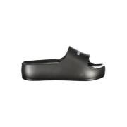 Zwarte Polyethyleen Sandaal met Plateau Carrera , Black , Dames