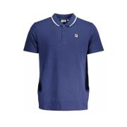 Stijlvol Poloshirt met Contrasterend Logo Fila , Blue , Heren