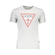 Elegant Grijs Slim Fit Logo Tee Guess , Gray , Heren