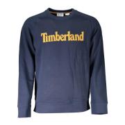 Blauw Logo Sweatshirt met Ronde Hals Timberland , Blue , Heren