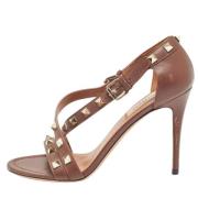 Pre-owned Leather sandals Valentino Vintage , Brown , Dames