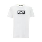 Wit Katoenen T-Shirt Dolce & Gabbana , White , Heren