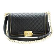 Pre-owned Leather shoulder-bags Chanel Vintage , Black , Dames