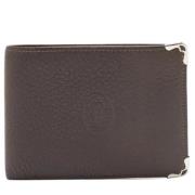 Pre-owned Leather wallets Cartier Vintage , Brown , Heren