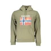 Groen Fleece Hoodie met Logo Napapijri , Green , Heren