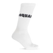 Katoenen sokken met logo Dsquared2 , White , Heren