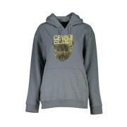 Grijze fleece hoodie Cavalli Class , Gray , Dames