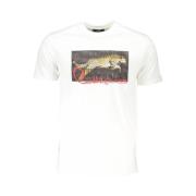 Print Logo Ronde Hals T-Shirt Cavalli Class , White , Heren