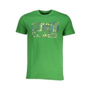 Groen Katoen Logo Print T-Shirt Cavalli Class , Green , Heren