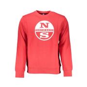 Geborsteld Katoenen Sweatshirt met Logo Print North Sails , Red , Here...