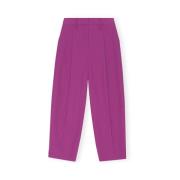 Straight Trousers Ganni , Purple , Dames