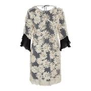 Elegante Jurk van Mesh met Bloemprint Bruuns Bazaar , Beige , Dames