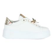 Leren Sneakers met Verwijderbare Binnenzool Gio+ , White , Dames