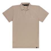 Taupe Pixel Polo - Trendy Design Aspact , Beige , Heren