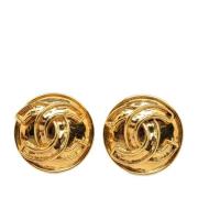 Pre-owned Yellow Gold earrings Chanel Vintage , Yellow , Dames