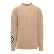 Beige Crew Neck Gebreide Trui Barrow , Brown , Heren