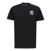 Zwart Katoen Logo T-shirt Ronde Hals Korte Mouw Dsquared2 , Black , He...