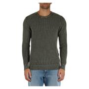 Premium Katoenen Crewneck Sweater Replay , Green , Heren