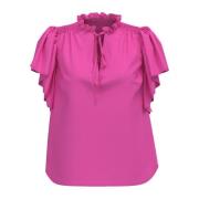 Ruche Top Blouse in Roze Co'Couture , Pink , Dames