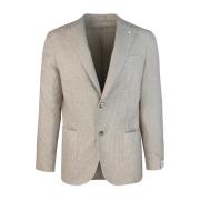 Houndstooth Blazer Jas Lubiam , Beige , Heren