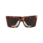 Bruine Oversized Cat-Eye Zonnebril Saint Laurent , Brown , Dames