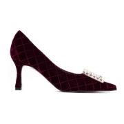 Gestikte Velvet Lilly Pumps Bordeaux Roberto Festa , Red , Dames