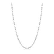 Sterling Silver Faceted Cable Chain Nialaya , Gray , Heren