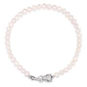 Womens Pearl Choker with Silver Panther Head Nialaya , Gray , Dames