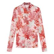 Barocco Sea Print Zijden Shirt Versace , Pink , Dames