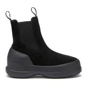 Zwarte Suede Luna Laarzen Moon Boot , Black , Dames