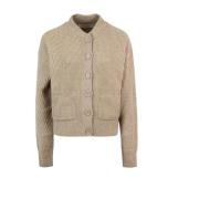 Bomber Line Cardigan Sweater Sportmax , Beige , Dames