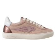 Metallic Leren Sneakers Enterprise Japan , Pink , Dames