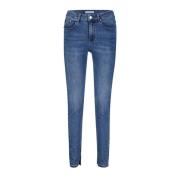 Klassieke Blauwe Skinny Jeans met Distressed Detail Red Button , Blue ...