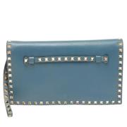 Pre-owned Leather clutches Valentino Vintage , Blue , Dames