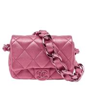 Pre-owned Leather chanel-bags Chanel Vintage , Pink , Dames