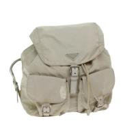 Pre-owned Nylon backpacks Prada Vintage , Beige , Dames