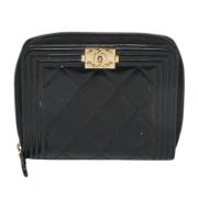 Pre-owned Leather wallets Chanel Vintage , Black , Dames