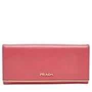 Pre-owned Leather wallets Prada Vintage , Pink , Dames