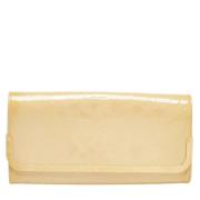 Pre-owned Leather clutches Louis Vuitton Vintage , Yellow , Dames