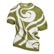 Korte Mouw Ronde Hals T-Shirt Dries Van Noten , Green , Dames