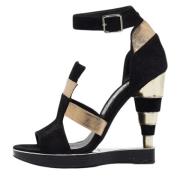 Pre-owned Leather sandals Salvatore Ferragamo Pre-owned , Black , Dame...