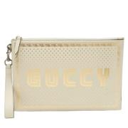 Pre-owned Leather clutches Gucci Vintage , White , Dames