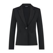 Korte bonded blazer zwart Lady Day , Black , Dames