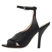 Pre-owned Leather sandals Fendi Vintage , Black , Dames