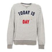 Heren Gestreepte Sweatshirt Outlet Prijs Sun68 , Gray , Heren