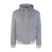 Grijze Zip Hoodie Wolmix Lubiam , Gray , Heren